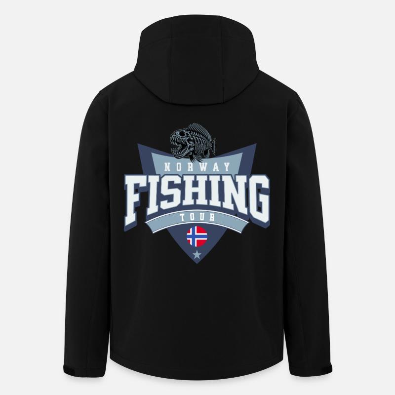 Voyage de pêche en Norvège - Veste softshell homme en polyester recyclé Stanley/Stella - noir