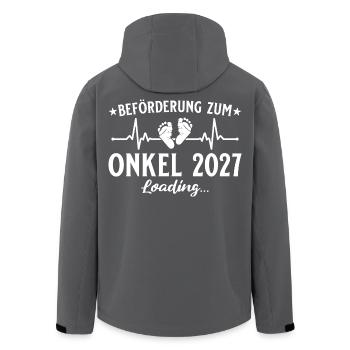 Beförderung zum Onkel 2027 Loading Geschenk - Recycelte Männer Softshell-Jacke von Stanley/Stella - Anthrazit - Hinten - AI Model Male 185 light (185cm)