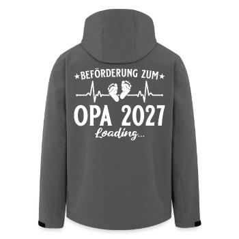 Beförderung zum Opa 2027 Loading Geschenk - Recycelte Männer Softshell-Jacke von Stanley/Stella - Schwarz - Hinten - AI Model Male 185 light (185cm)