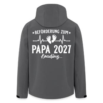 Beförderung zum Papa 2027 Loading Geschenk - Recycelte Männer Softshell-Jacke von Stanley/Stella - Schwarz - Hinten - AI Model Male 185 light (185cm)