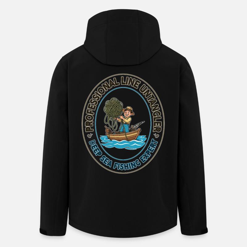 Deep Sea Line Unangler Patch - Men’s Recycled Softshell Jacket by Stanley/Stella - black