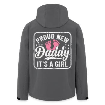 Futur papa et père biologique, fille biologique - Veste softshell homme en polyester recyclé Stanley/Stella - noir - Dos - AI Model Male 185 light (185cm)