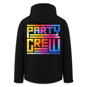 Rainbow Splash Party Font - Men’s Recycled Softshell Jacket by Stanley/Stella - black - Back - AI Model Male 185 light (185cm)