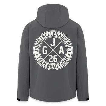 Team Bräutigam JGA 2026 Junggesellenabschied - Recycelte Männer Softshell-Jacke von Stanley/Stella - Schwarz - Hinten - AI Model Male 185 light (185cm)