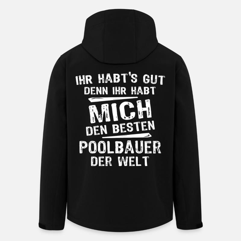 Poolbauer - Recycelte Männer Softshell-Jacke von Stanley/Stella - Schwarz