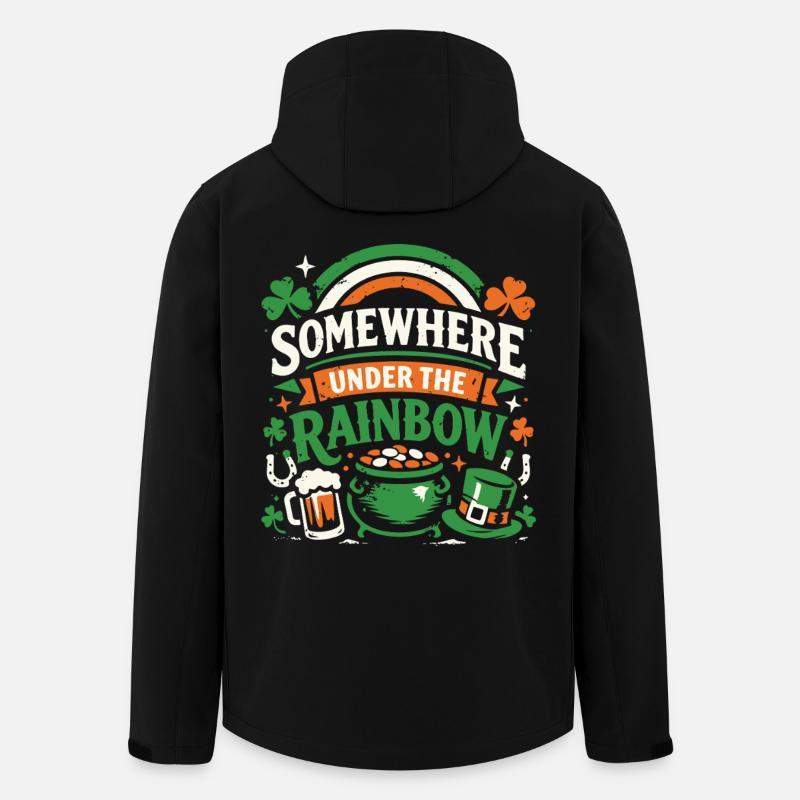 Sous l’arc-en-ciel | La Saint-Patrick - Veste softshell homme en polyester recyclé Stanley/Stella - noir