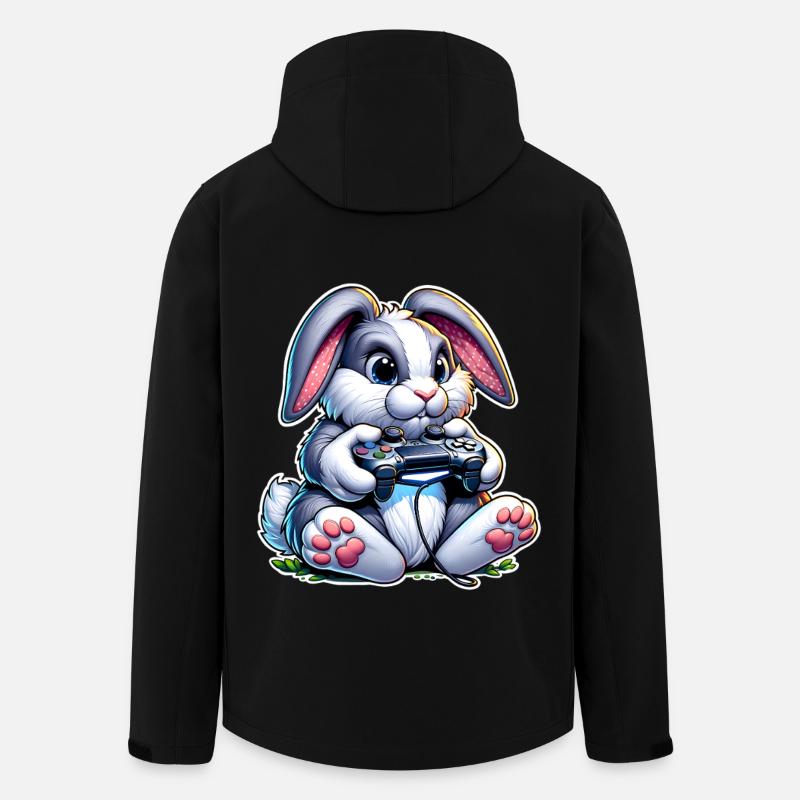 Gamer bunny with controller - Men’s Recycled Softshell Jacket by Stanley/Stella - black