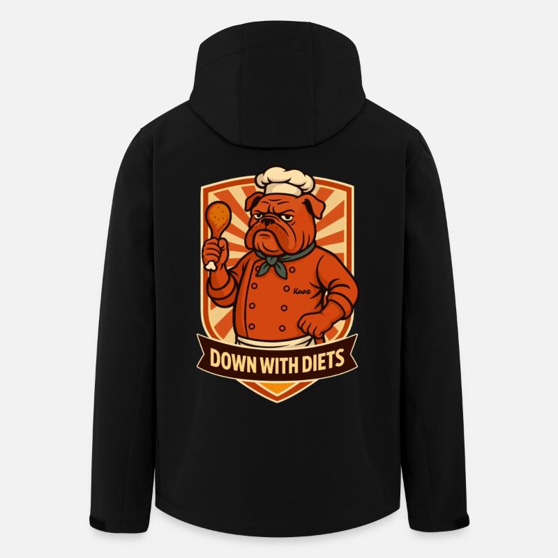 Bulldogkock ner med dieter - Softshelljacka herr i återvunnen polyester Stanley/Stella - svart