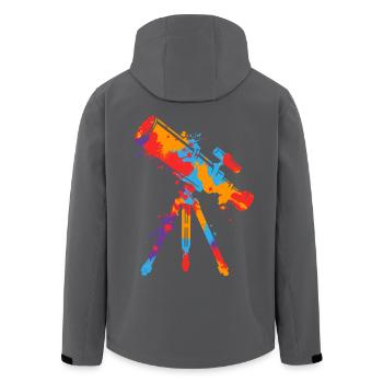 Teleskop Astronom bunt Kinden Jungen Astronomie - Recycelte Männer Softshell-Jacke von Stanley/Stella - Schwarz - Hinten - AI Model Male 185 light (185cm)