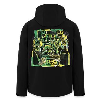 Roots Dub Reggae Soundsystem - Recycelte Männer Softshell-Jacke von Stanley/Stella - Schwarz - Hinten - AI Model Male 185 light (185cm)