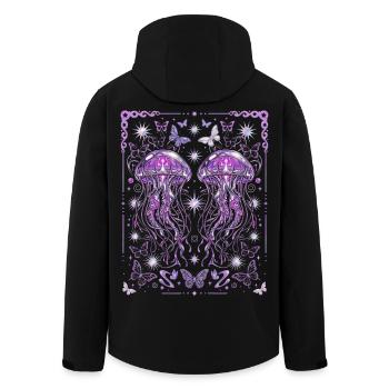 Y2K Quallen ästhetische Ozeangrafik - Recycelte Männer Softshell-Jacke von Stanley/Stella - Schwarz - Hinten - AI Model Male 185 light (185cm)