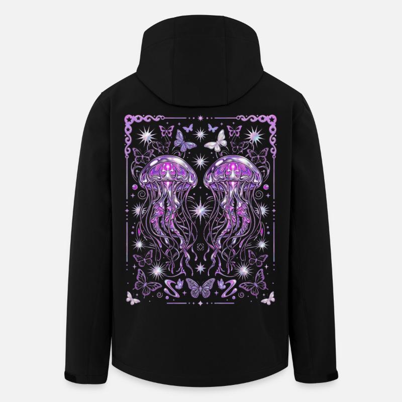 Graphique esthétique de méduse Y2K - Veste softshell homme en polyester recyclé Stanley/Stella - noir