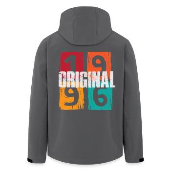Original 1996 - Men’s Recycled Softshell Jacket by Stanley/Stella - black - Back - AI Model Male 185 light (185cm)