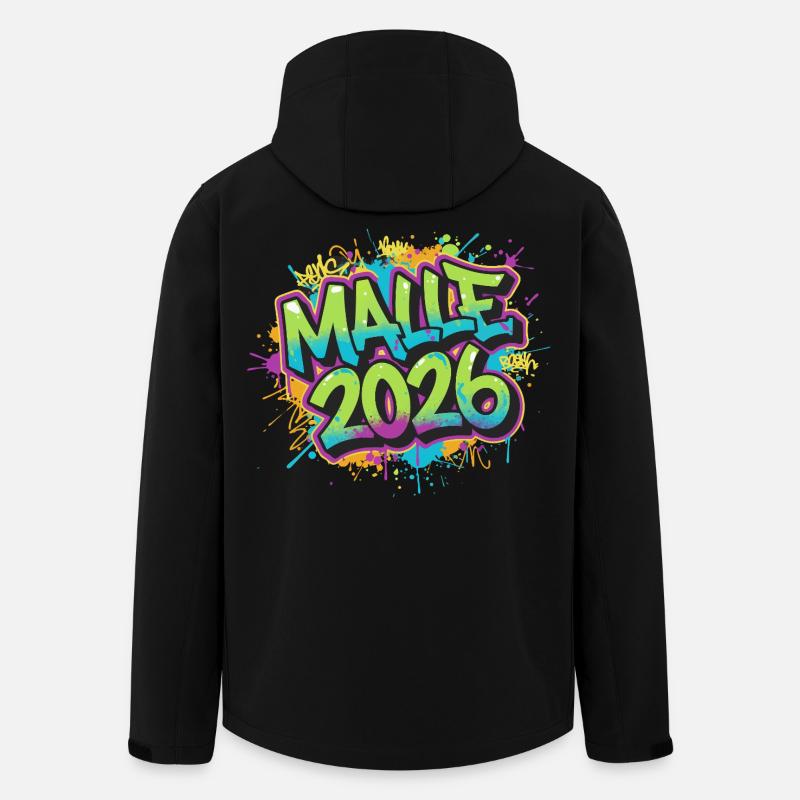Malle 2026 Graffiti Mallorca - Recycelte Männer Softshell-Jacke von Stanley/Stella - Schwarz