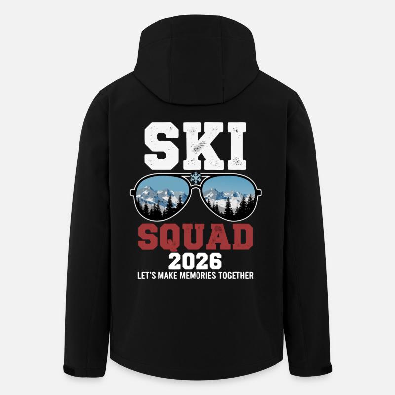 Ski Squad Vacances de ski 2026 - Veste softshell homme en polyester recyclé Stanley/Stella - noir