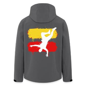 Parkour Freerunning Silhouette Sport - Recycelte Männer Softshell-Jacke von Stanley/Stella - Schwarz - Hinten - AI Model Male 185 light (185cm)
