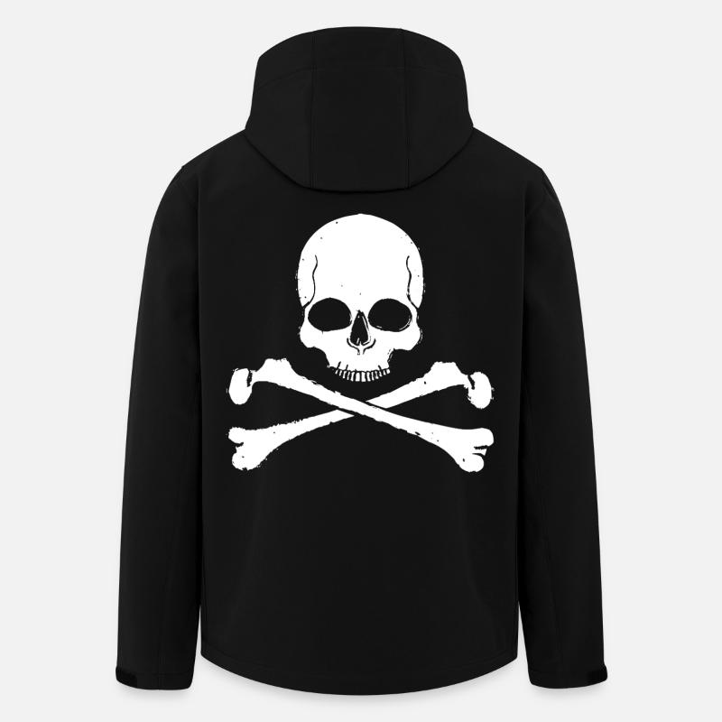 Crâne à motif croisé de crâne - Veste softshell homme en polyester recyclé Stanley/Stella - noir
