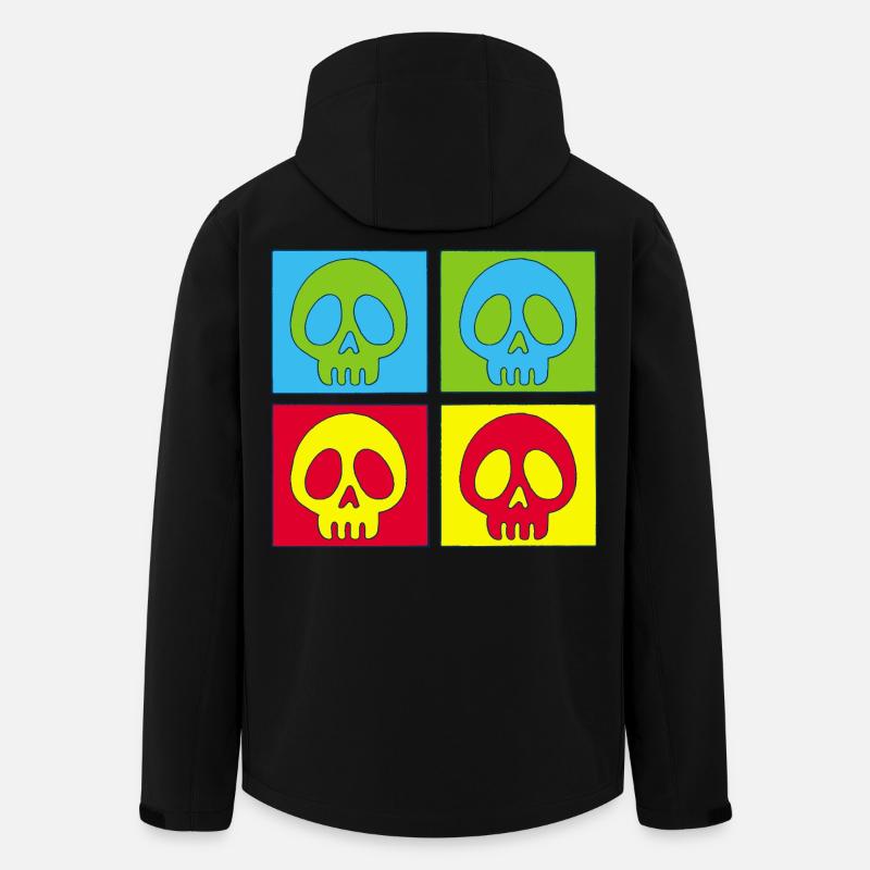 Skulls and four-colour printing - Men’s Recycled Softshell Jacket by Stanley/Stella - black