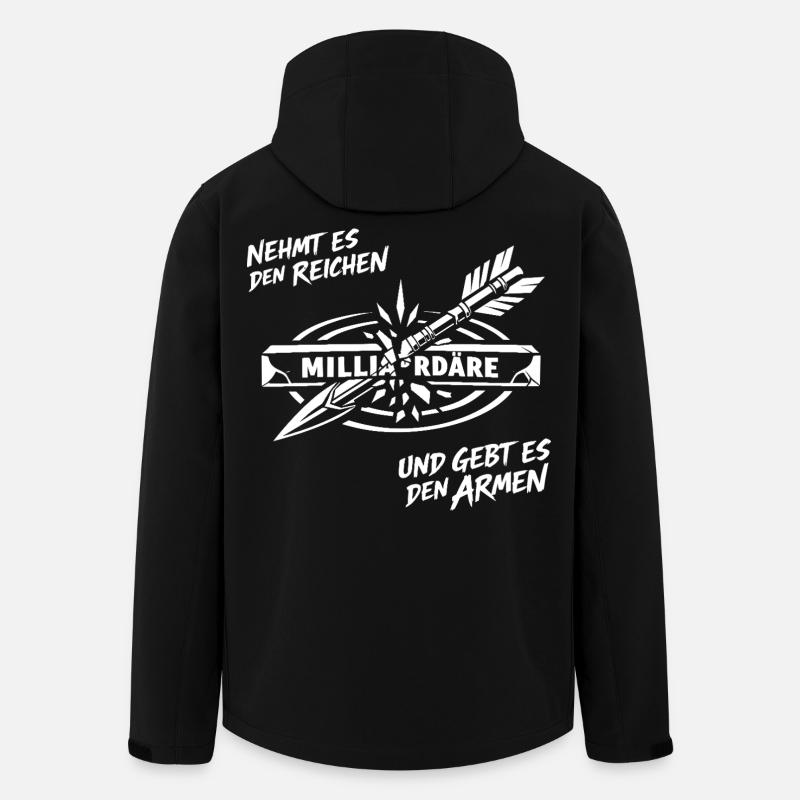 Nehmt Es Den Reichen - Recycelte Männer Softshell-Jacke von Stanley/Stella - Schwarz