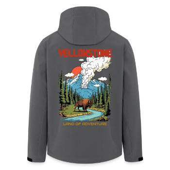 Parc national de Yellowstone Terre de l’Aventure - Veste softshell homme en polyester recyclé Stanley/Stella - noir - Dos - AI Model Male 185 light (185cm)