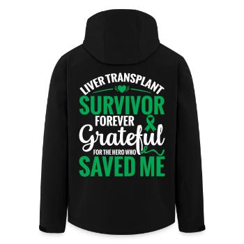 Transplantation hépatique Don d’organes - Veste softshell homme en polyester recyclé Stanley/Stella - noir - Dos - AI Model Male 185 light (185cm)
