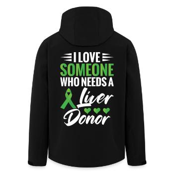Soutien au don de foie Donneur d’organes Foie - Veste softshell homme en polyester recyclé Stanley/Stella - noir - Dos - AI Model Male 185 light (185cm)