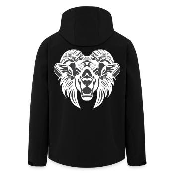 Tête d’animal – Animal mythique, Animal, Lion, Chèvre, Bélier, Bouc - Veste softshell homme en polyester recyclé Stanley/Stella - noir - Dos - AI Model Male 185 light (185cm)
