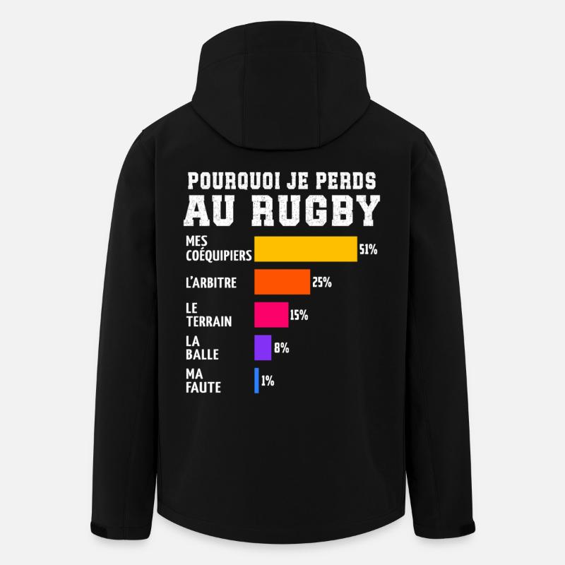 Pourquoi Je Perds Au rugby  - Veste softshell homme en polyester recyclé Stanley/Stella - noir