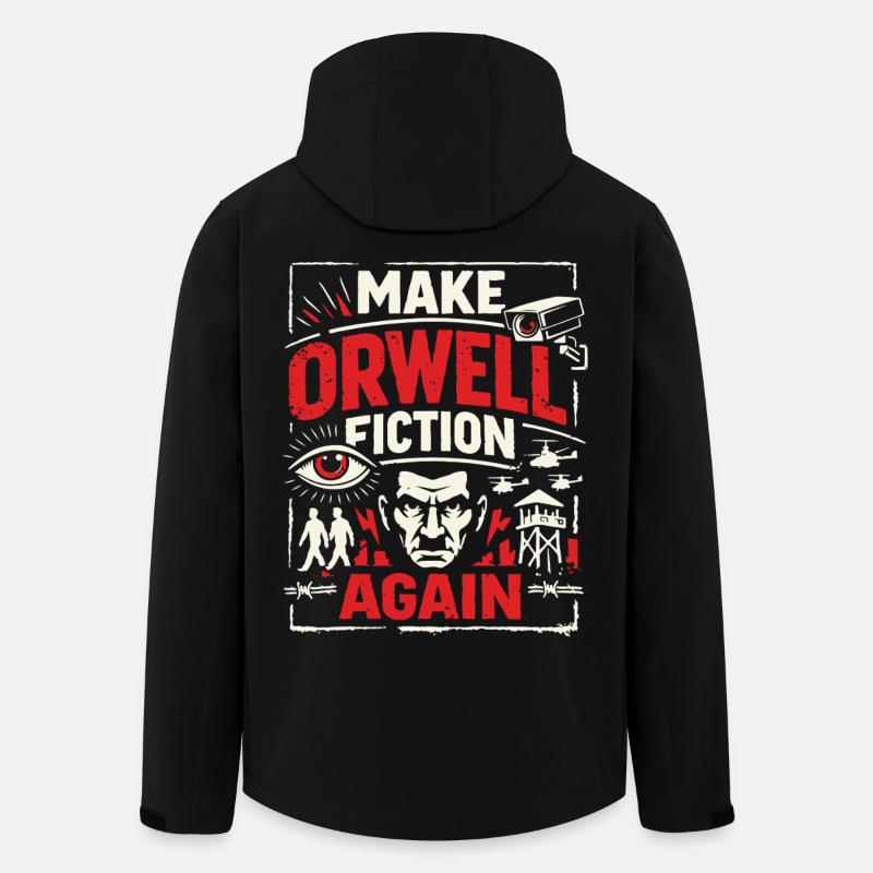 Make Orwell Fiction Again - Recycelte Männer Softshell-Jacke von Stanley/Stella - Schwarz