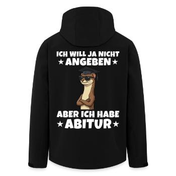 Abitur geschafft Ich will ja nicht angeben Wiesel - Recycelte Männer Softshell-Jacke von Stanley/Stella - Schwarz - Hinten - AI Model Male 185 light (185cm)