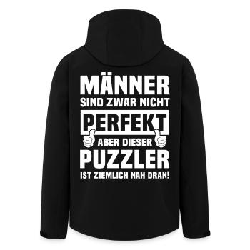 Puzzler - Recycelte Männer Softshell-Jacke von Stanley/Stella - Schwarz - Hinten - AI Model Male 185 light (185cm)