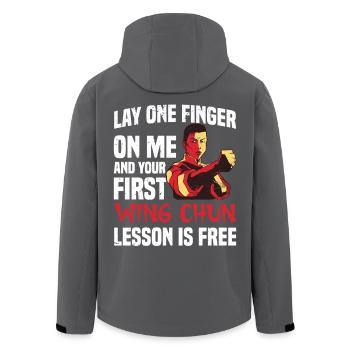Wing Chun Kung Fu Trainingsstunde Lehrer Wing - Recycelte Männer Softshell-Jacke von Stanley/Stella - Schwarz - Hinten - AI Model Male 185 light (185cm)