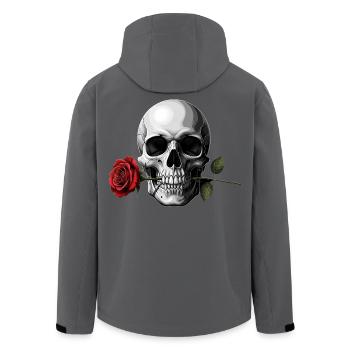 Motif de la rose de crâne pour fans de rock Tatouage gothique - Veste softshell homme en polyester recyclé Stanley/Stella - noir - Dos - AI Model Male 185 light (185cm)