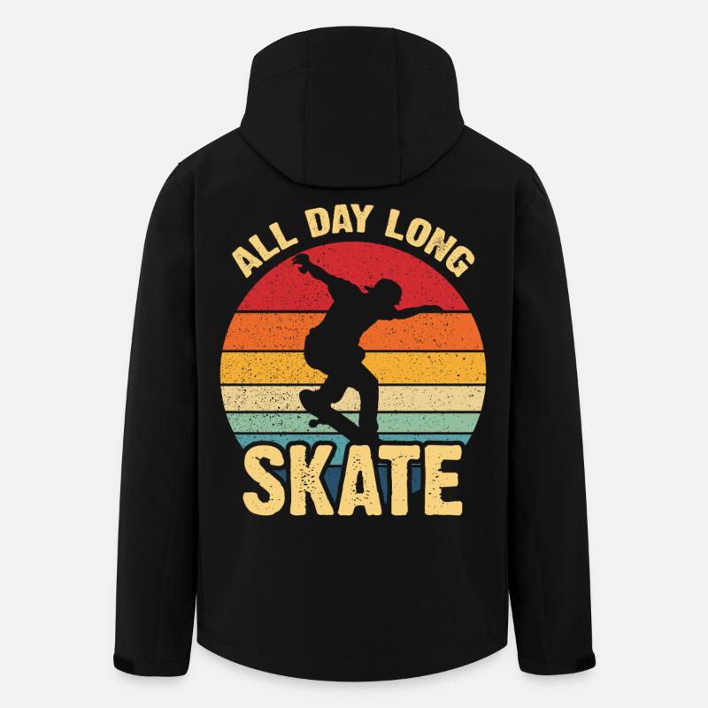Ganztägiger Skate Retro Sunset - Recycelte Männer Softshell-Jacke von Stanley/Stella - Schwarz