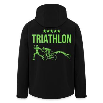 Triathlon - Veste softshell homme en polyester recyclé Stanley/Stella - noir - Dos - AI Model Male 185 light (185cm)
