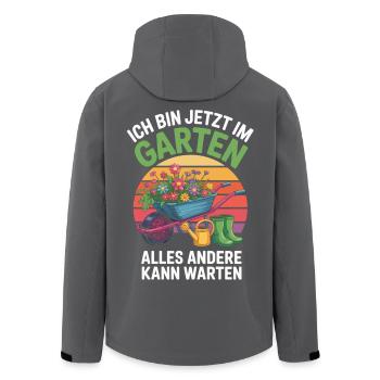 Gartenarbeit T-Shirt – Ich bin jetzt im Garten - Recycelte Männer Softshell-Jacke von Stanley/Stella - Schwarz - Hinten - AI Model Male 185 light (185cm)