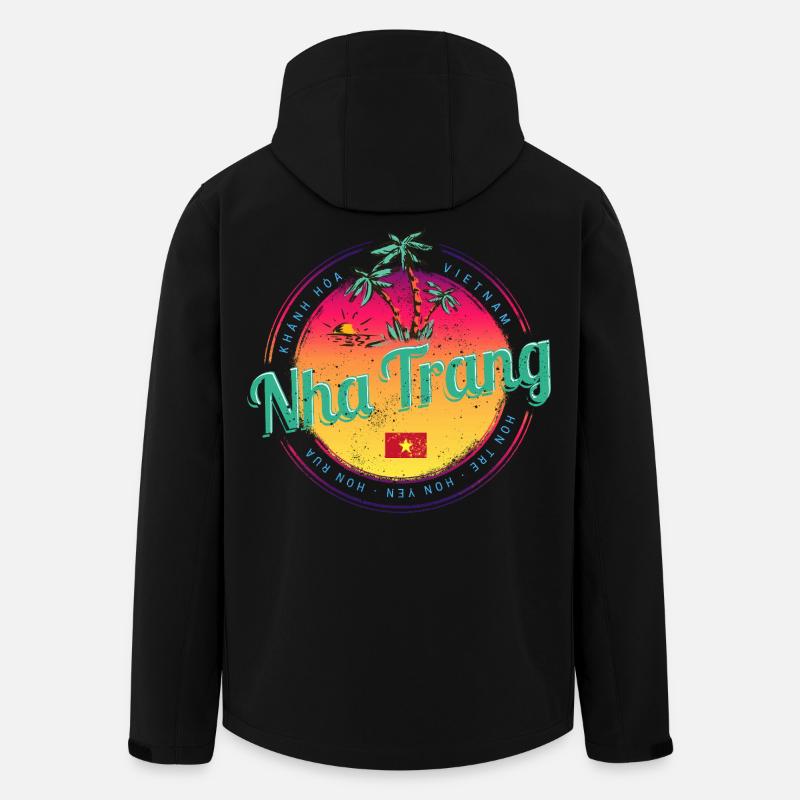 Nha Trang Retro Sonnenuntergang Vietnam Souvenir - Recycelte Männer Softshell-Jacke von Stanley/Stella - Schwarz