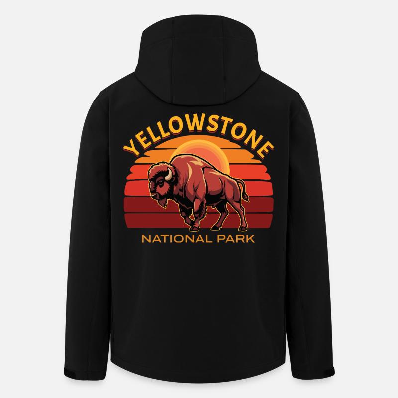 Yellowstone-Nationalpark Büffelbisons - Recycelte Männer Softshell-Jacke von Stanley/Stella - Schwarz