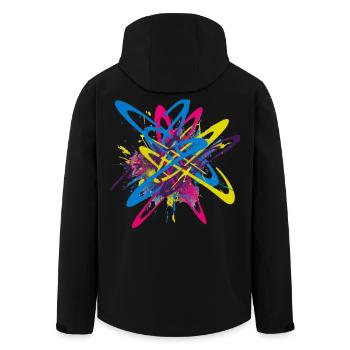 Graffiti color explosion for street art fans - Men’s Recycled Softshell Jacket by Stanley/Stella - black - Back - AI Model Male 185 light (185cm)