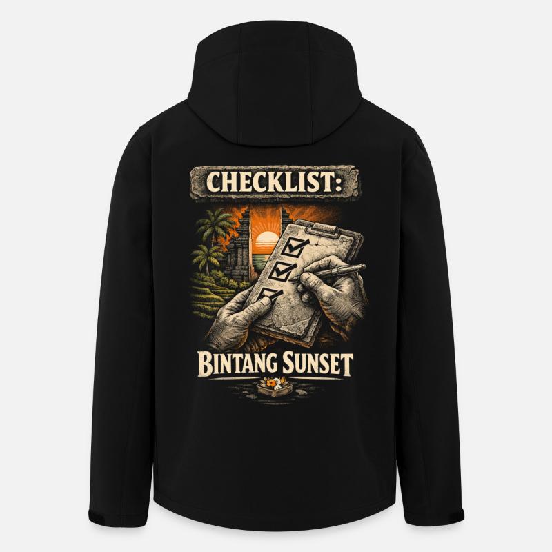 Bali Reise Bintang Sunset - Recycelte Männer Softshell-Jacke von Stanley/Stella - Schwarz