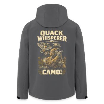 Duck Hunting Quack Whisperer - Men’s Recycled Softshell Jacket by Stanley/Stella - black - Back - AI Model Male 185 light (185cm)