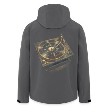 Vinyl Collector Record Collector Vinyl Records - Men’s Recycled Softshell Jacket by Stanley/Stella - black - Back - AI Model Male 185 light (185cm)