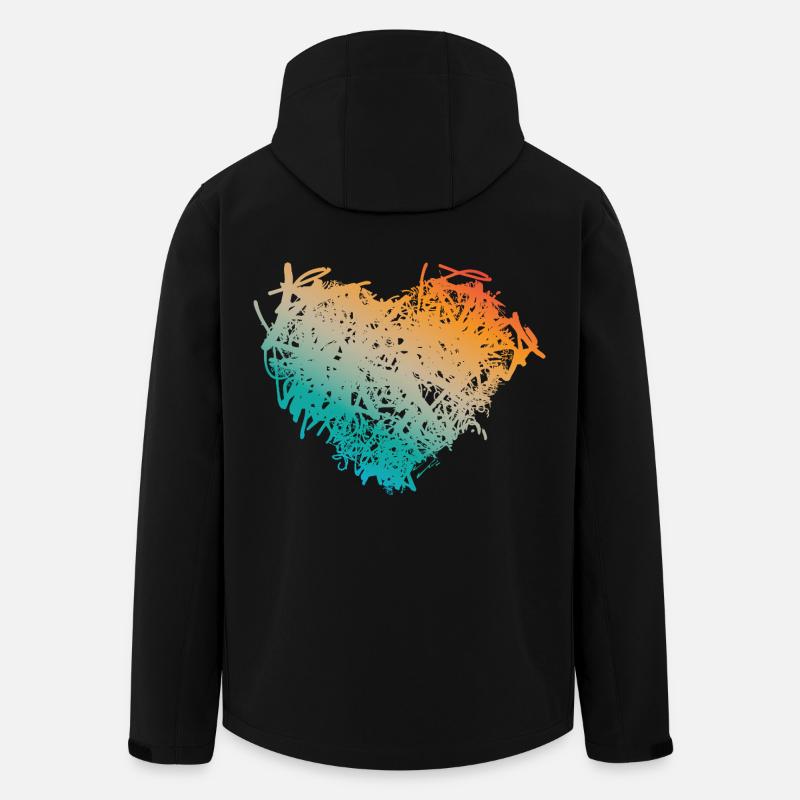 Herz - Recycelte Männer Softshell-Jacke von Stanley/Stella - Schwarz