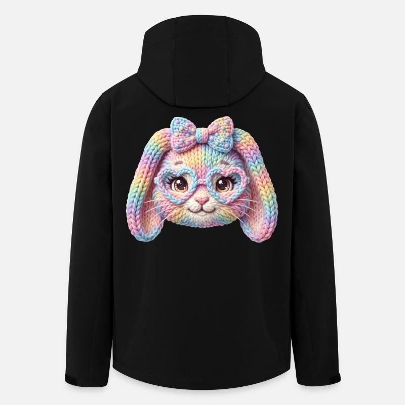 Osterhase Herz Brille Pastell Regenbogen Ostern - Recycelte Männer Softshell-Jacke von Stanley/Stella - Schwarz