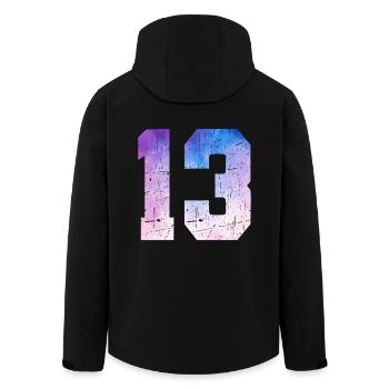Ausgabe 13 – 13. Jubiläumsgeschenk - Recycelte Männer Softshell-Jacke von Stanley/Stella - Schwarz - Hinten - AI Model Male 185 light (185cm)
