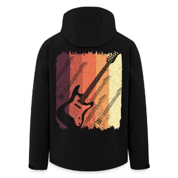 Guitare électrique rétro Sunset Stripes - Veste softshell homme en polyester recyclé Stanley/Stella - noir - Dos - AI Model Male 185 light (185cm)