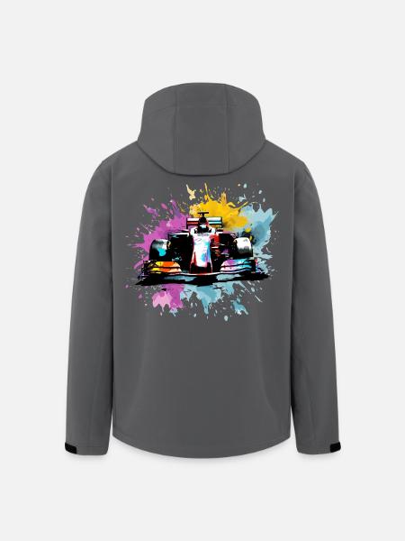 Splash Art coloré Rush Course Car Driver Racing Racing - Veste softshell homme en polyester recyclé Stanley/Stella - noir