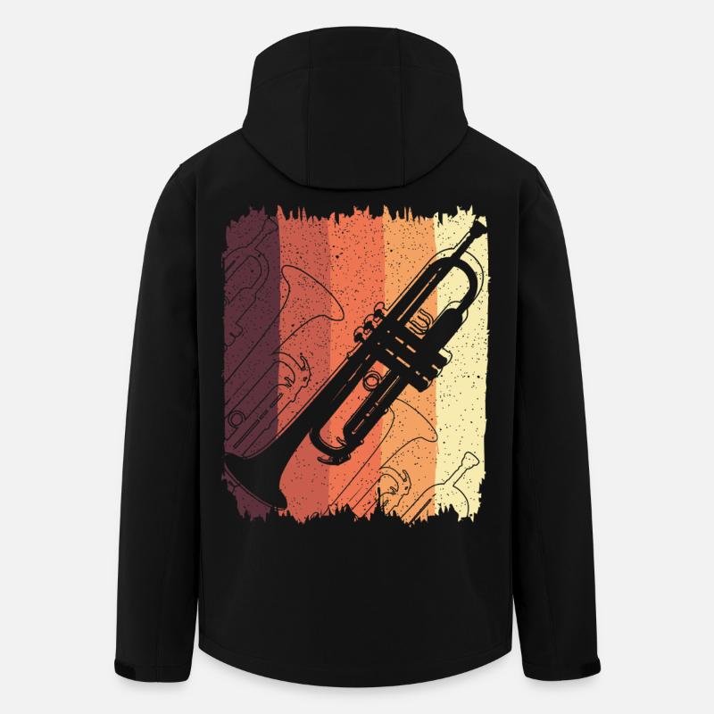 Trumpet Graffiti on Sunset Stripes - Men’s Recycled Softshell Jacket by Stanley/Stella - black