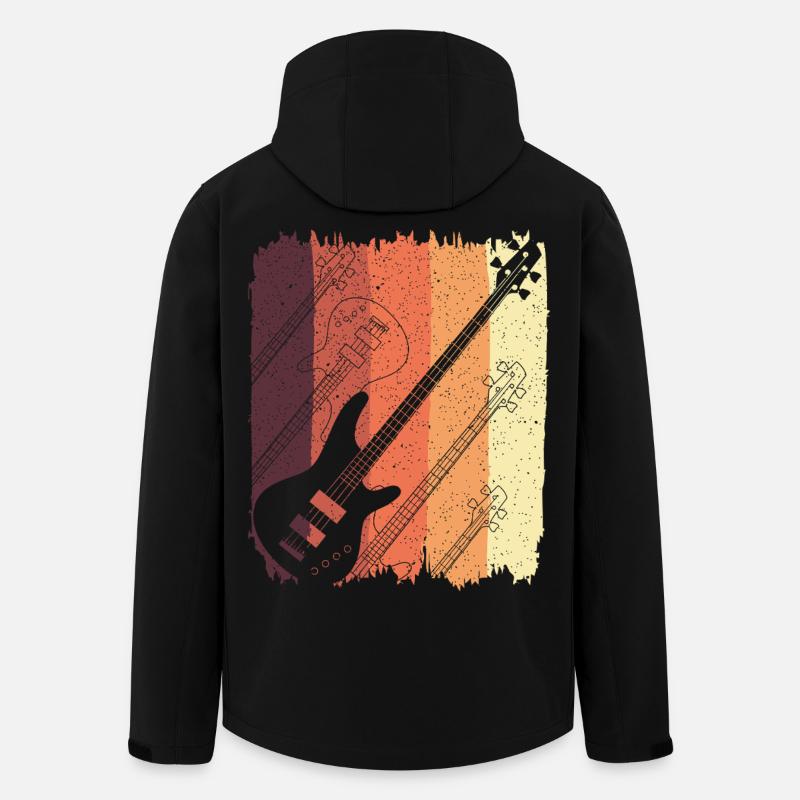 Guitares Rétro Sunset Stripes - Veste softshell homme en polyester recyclé Stanley/Stella - noir