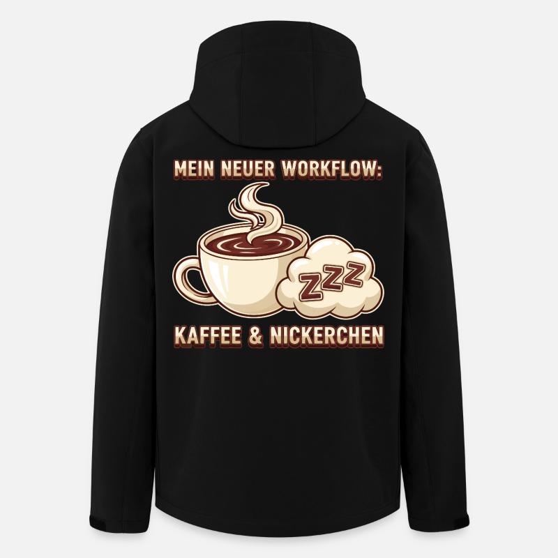 Kaffee Nickerchen Workflow - Recycelte Männer Softshell-Jacke von Stanley/Stella - Schwarz